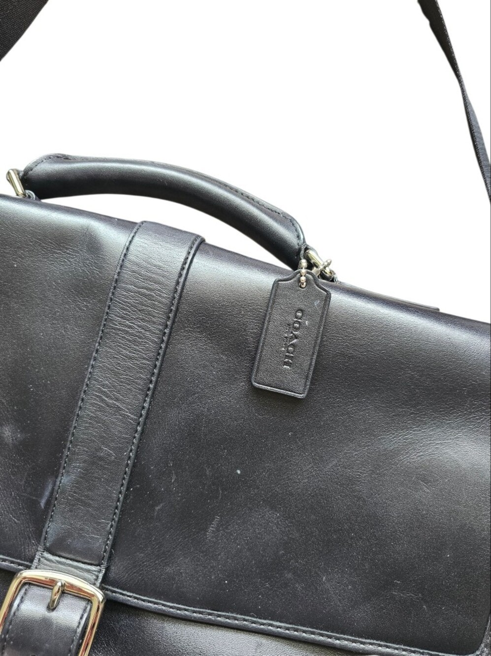 Coach Lexington Flap Business Brief F71073 Black Leather Laptop Bag - Picture 7 of 11